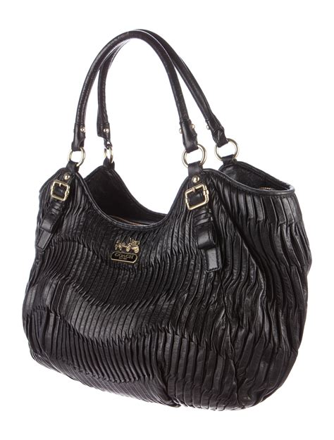 coach pleated leather bag